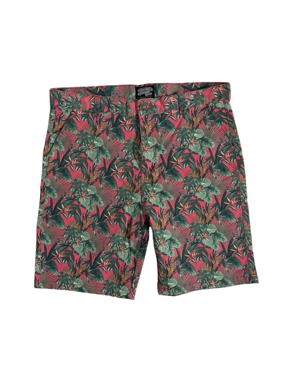 Aussie Bum Tropical Print Shorts in Coral Green